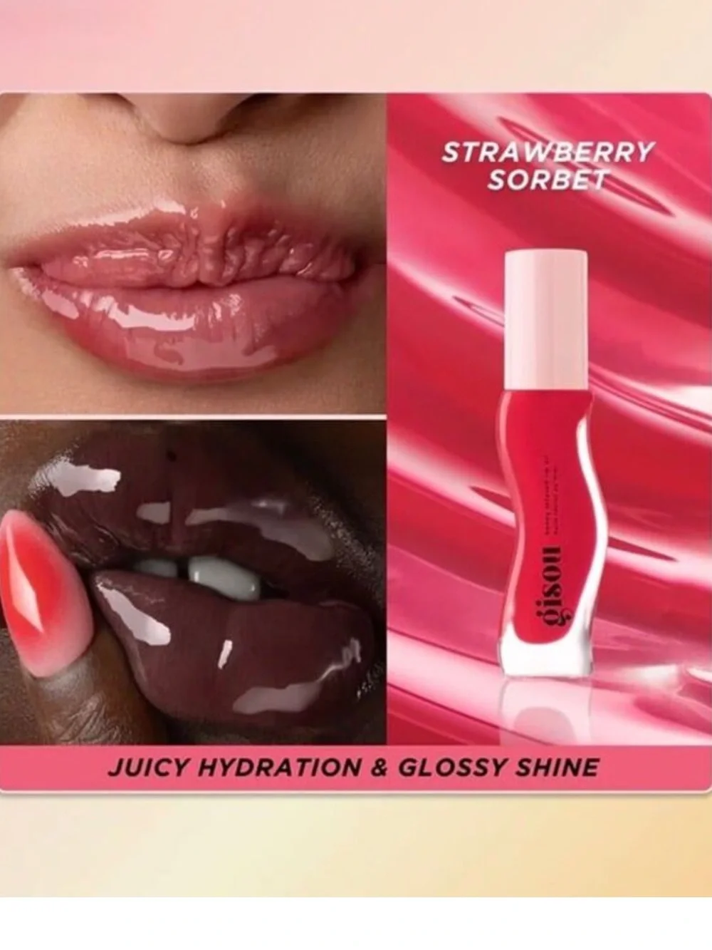 Gisou Honey Infused Lip Oil / Lip Gloss In Strawberry Sorbet. New & Unused.